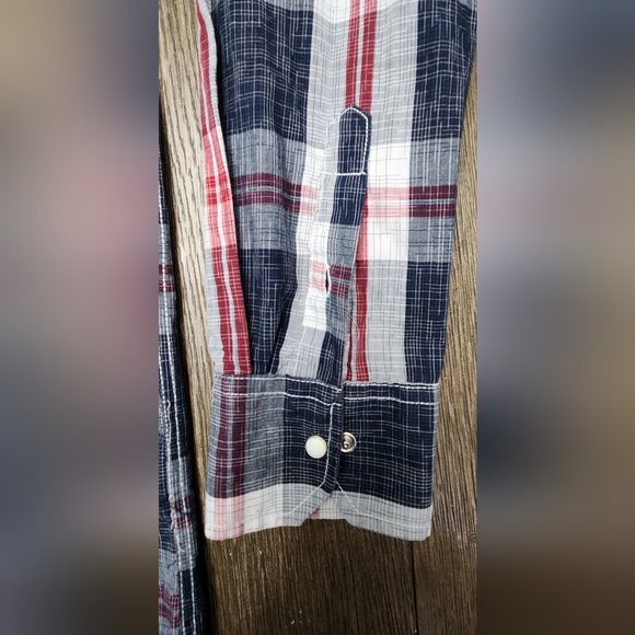 Coastal Brand Men's Button-up Longsleeve Plaid Snap Shirt Size Large - Picture 6 of 8